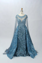 Embellished A-Line Mother of the Bride Dress with Long Sleeves MK075