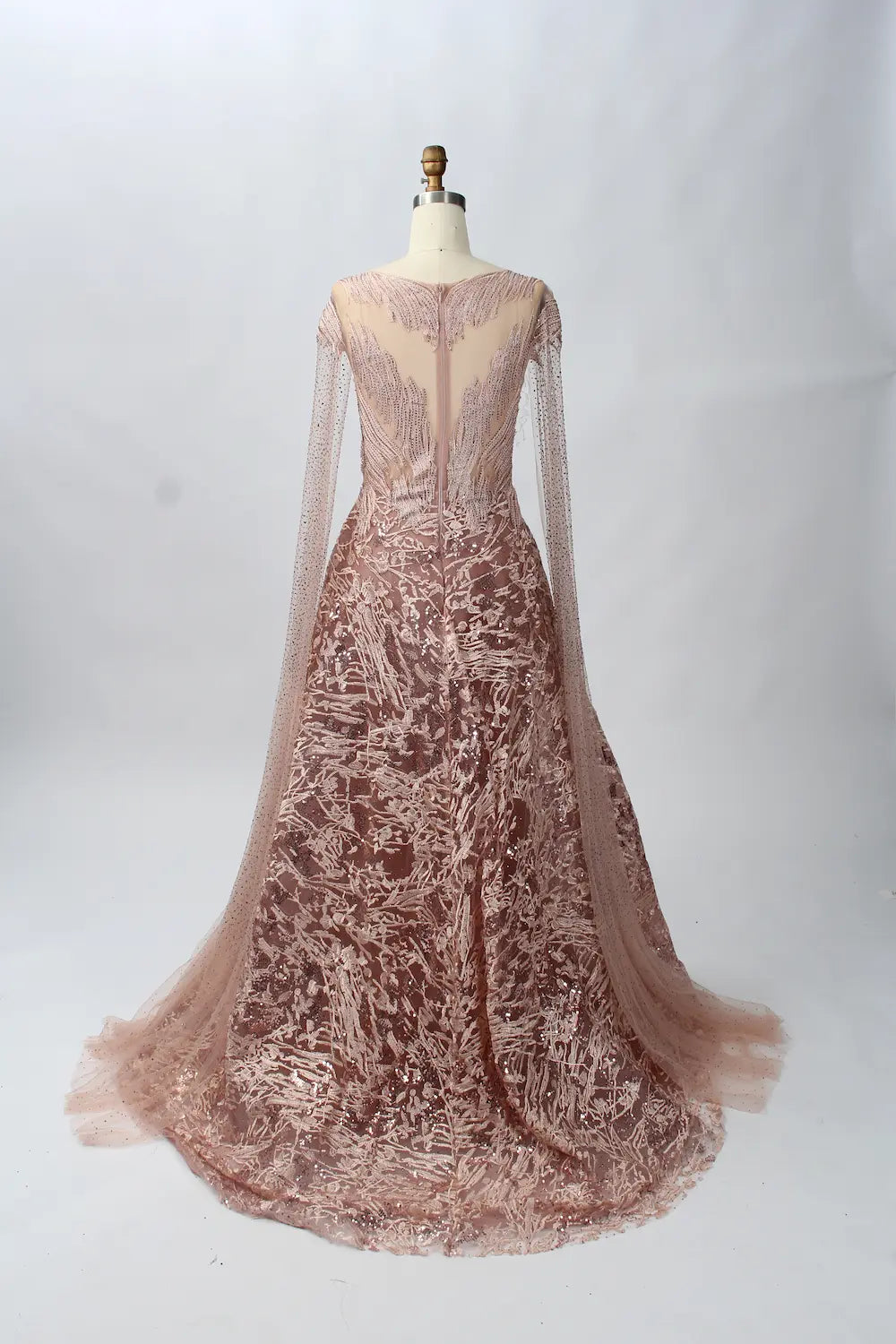 Embellished A-Line Mother of the Bride Dress with Long Sleeves MK075