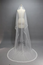 Wholesale Lace - Trimmed Long Bridal Veil - Style T022