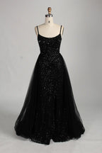 Blue Sequin Mermaid Slit Side Overskirt Evening Dress MC140