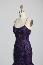 Wholesale Plum Sequin Mermaid Prom Dress 32904