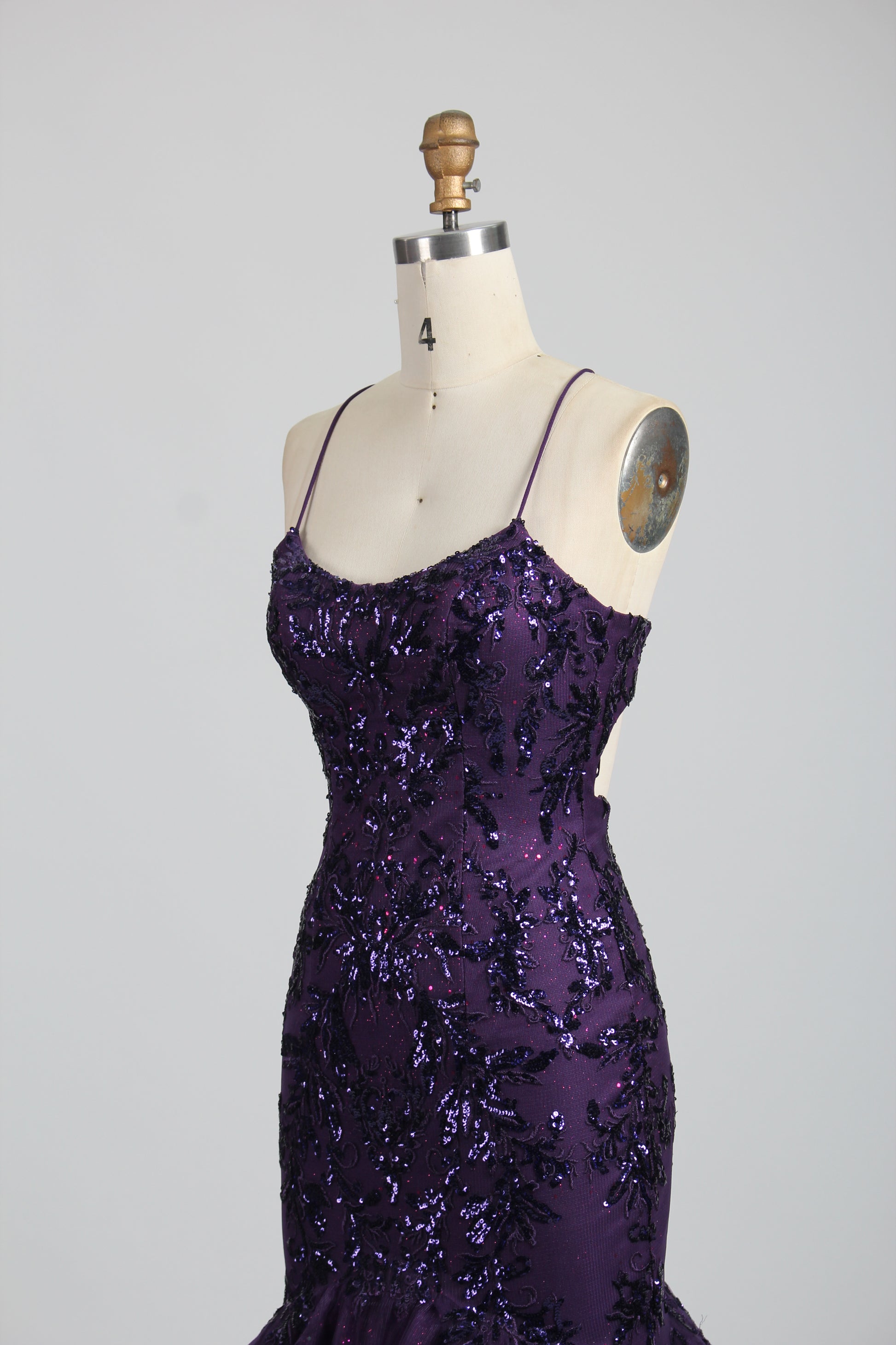 Wholesale Plum Sequin Mermaid Prom Dress 32904