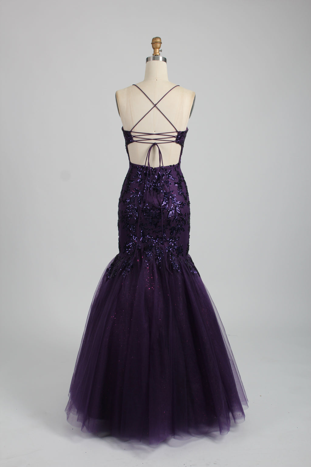 Wholesale Plum Sequin Mermaid Prom Dress 32904