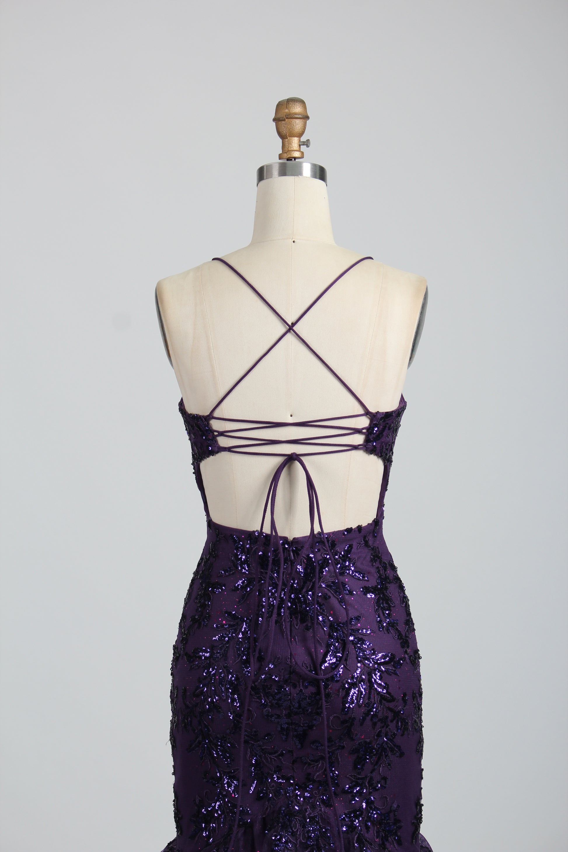 Wholesale Plum Sequin Mermaid Prom Dress 32904