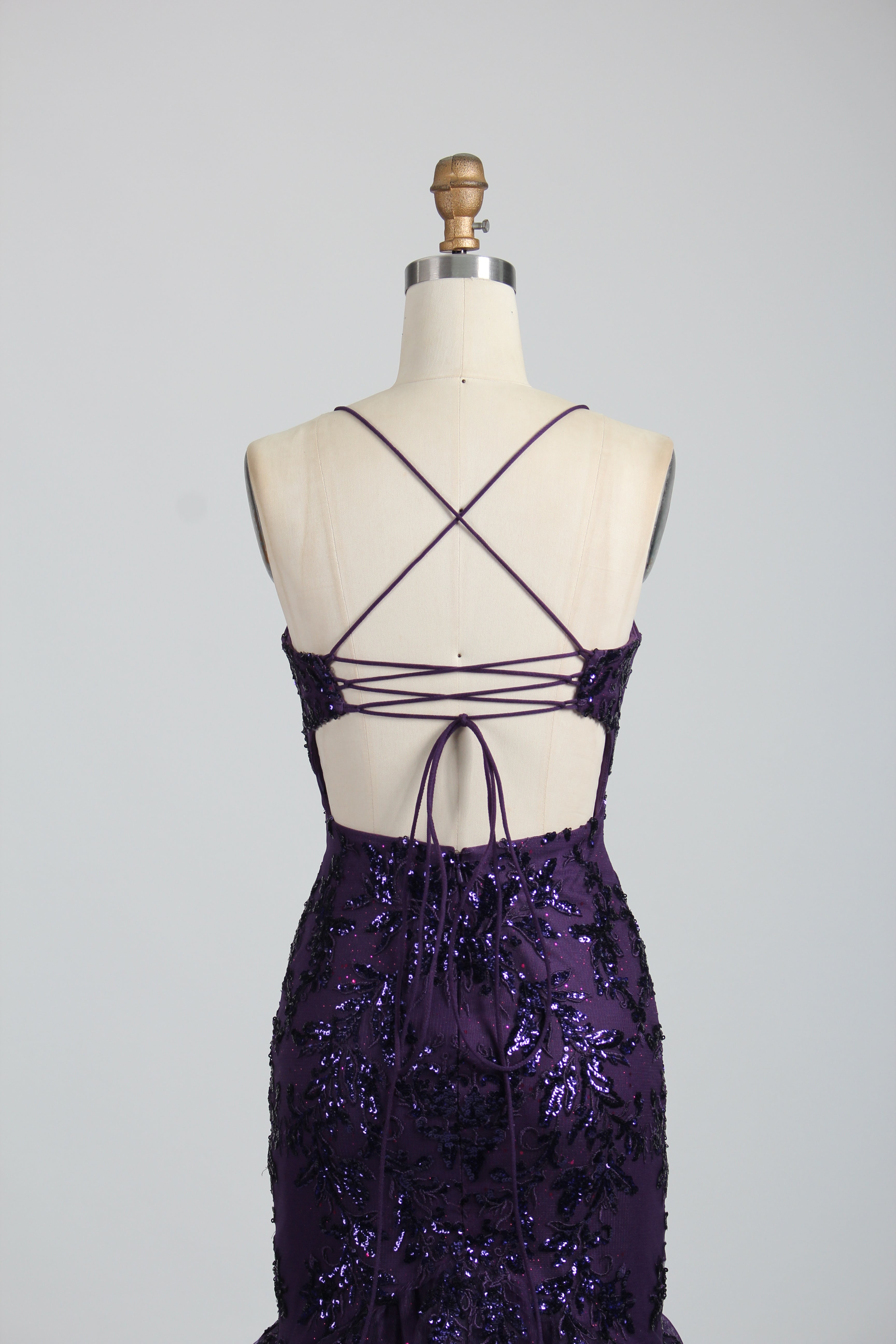 Wholesale Plum Sequin Mermaid Prom Dress 32904