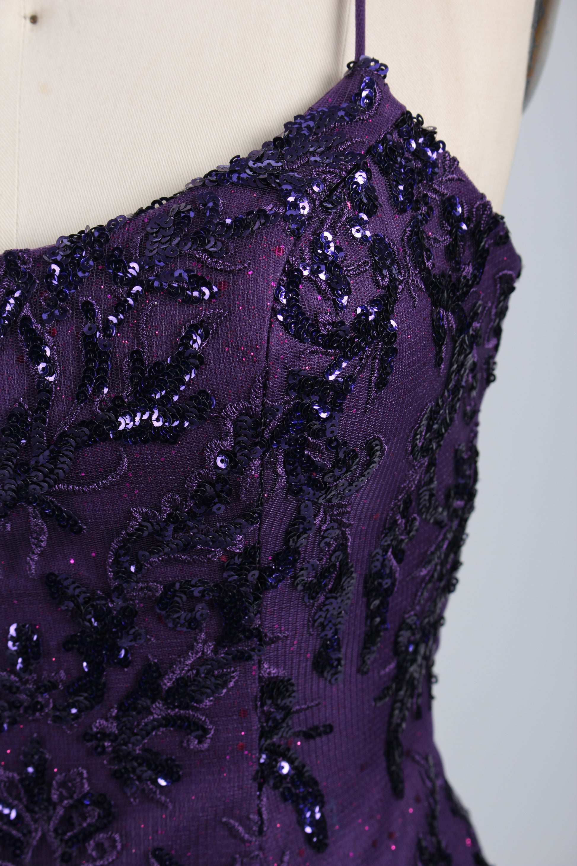 Wholesale Plum Sequin Mermaid Prom Dress 32904