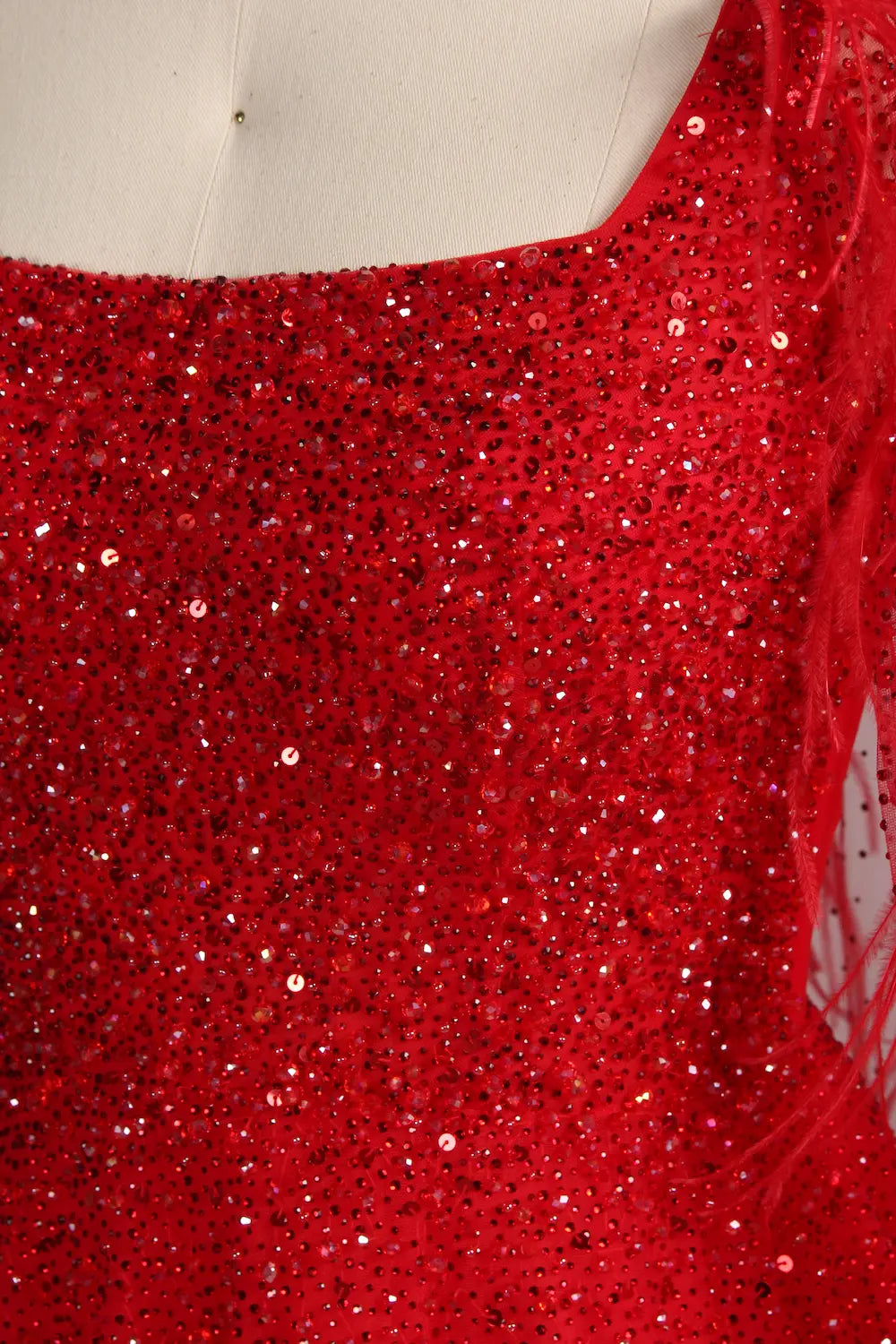 Red Long Cape Sleeves A-Line Mother of the Bride Dress MC152