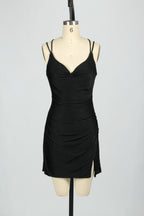 Wholesale Satin Spaghetti Strap Bodycon Cocktail Dress 32663S