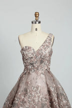 Luxury Beaded Sweetheart One Shoulder Ball Gown Evening Dress KS019