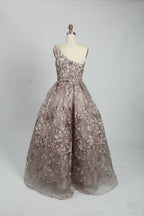 Luxury Beaded Sweetheart One Shoulder Ball Gown Evening Dress KS019