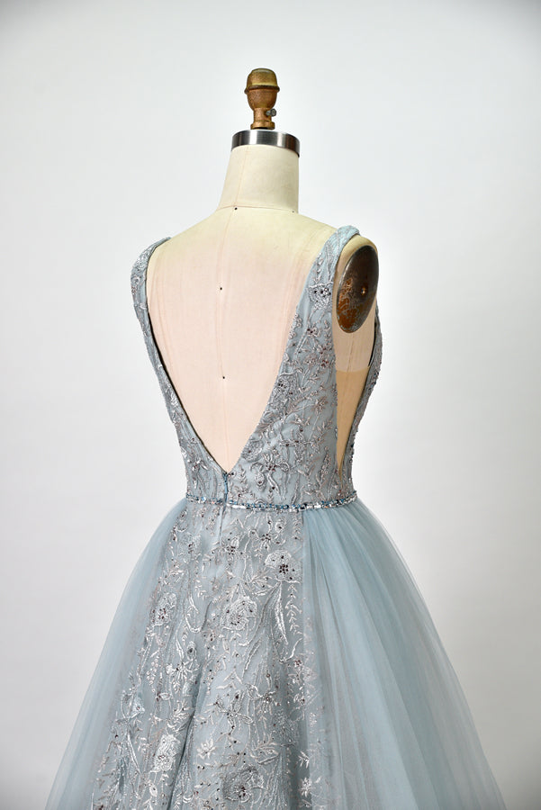 Wholesale Lace Appliqué Tulle Prom Dresses KT1295