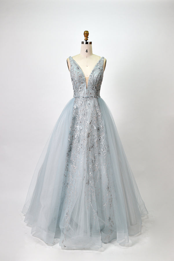 Wholesale Lace Appliqué Tulle Prom Dresses KT1295