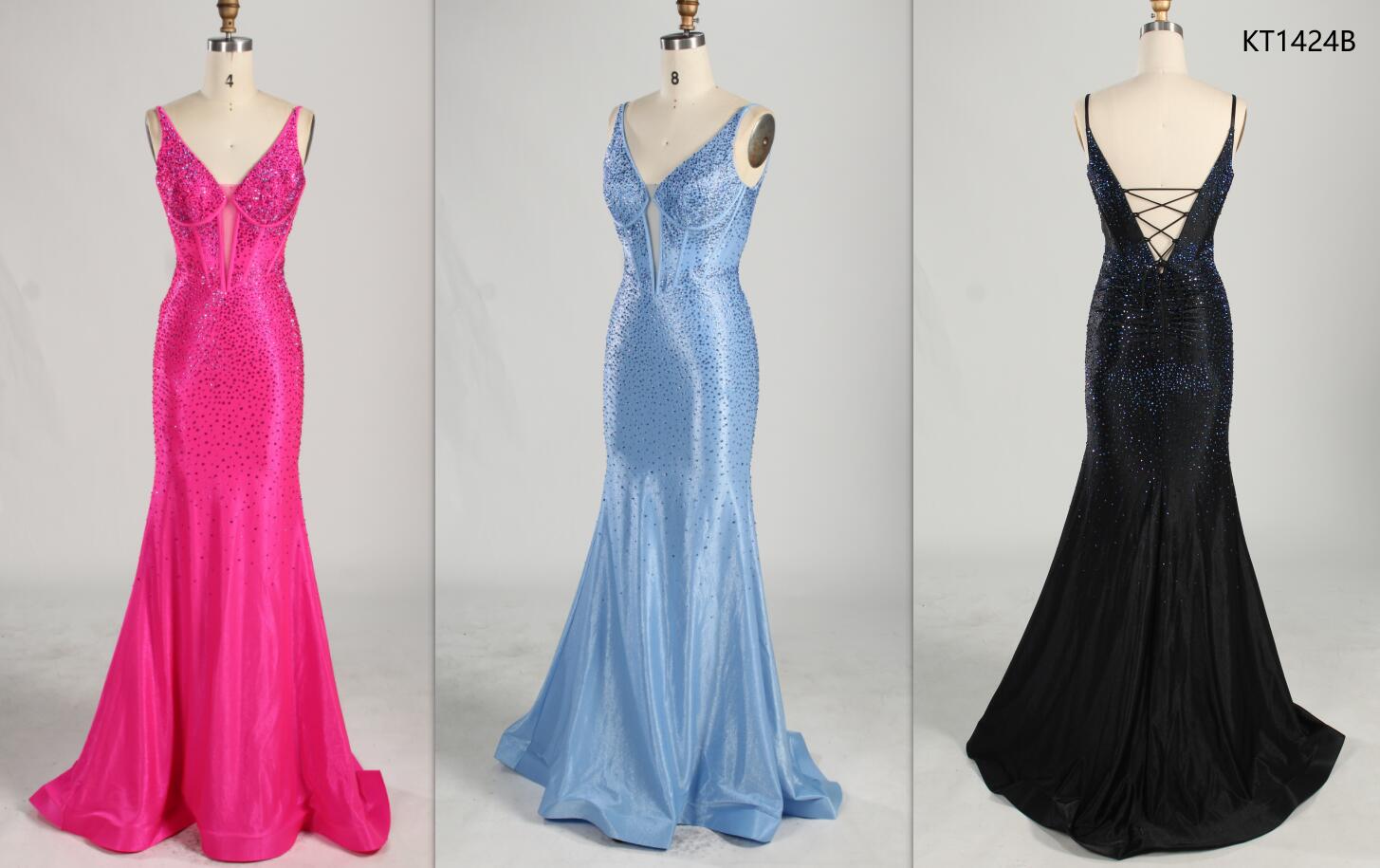 Wholesale Multi-Color Sequin Mermaid Prom Dress KT1424B