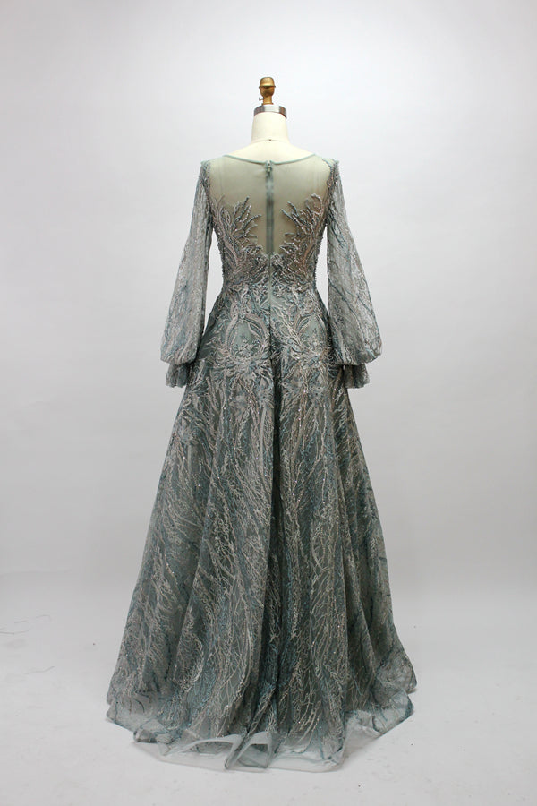 Wholesale Plus Size Long Sleeve Evening Gowns for Mothers MK003