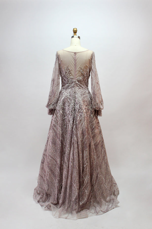 Wholesale Plus Size Long Sleeve Evening Gowns for Mothers MK003