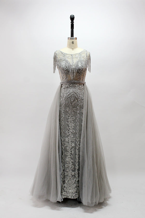 Wholesale Mother of the Bride Dresses with Shoulder Fringe and Waist Sash MK024