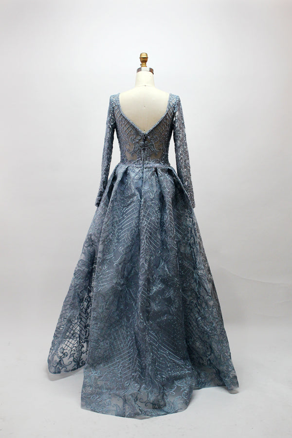Wholesale Plus Size Long Sleeve Evening Gowns for Mothers MK026