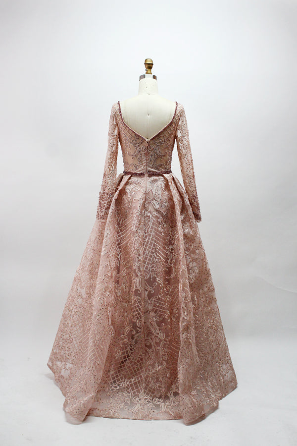 Wholesale Plus Size Long Sleeve Evening Gowns for Mothers MK026