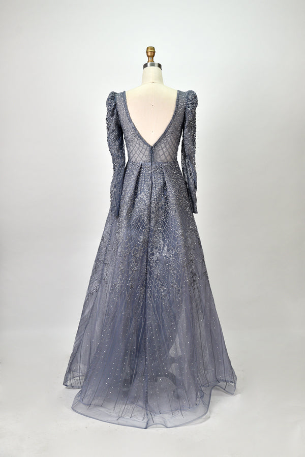 Wholesale Plus Size Long Sleeve Evening Gowns for Mothers MK033