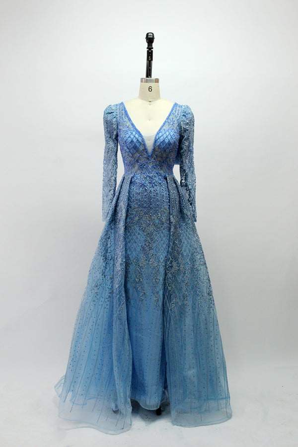 Wholesale Plus Size Long Sleeve Evening Gowns for Mothers MK033