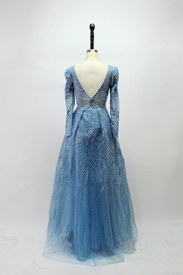 Wholesale Plus Size Long Sleeve Evening Gowns for Mothers MK033