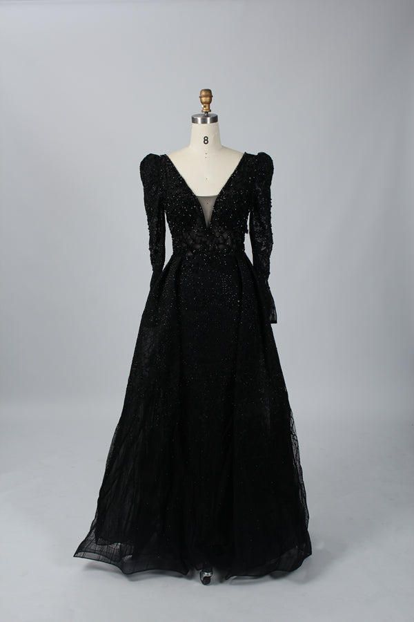 Wholesale Plus Size Long Sleeve Evening Gowns for Mothers MK033