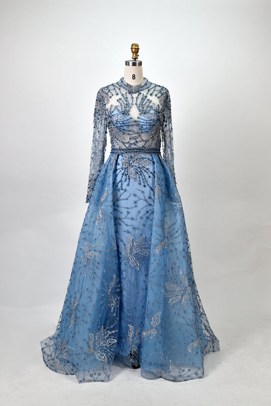 Wholesale Plus Size Hand-Embellished Beaded Evening Gowns for Mothers MK044