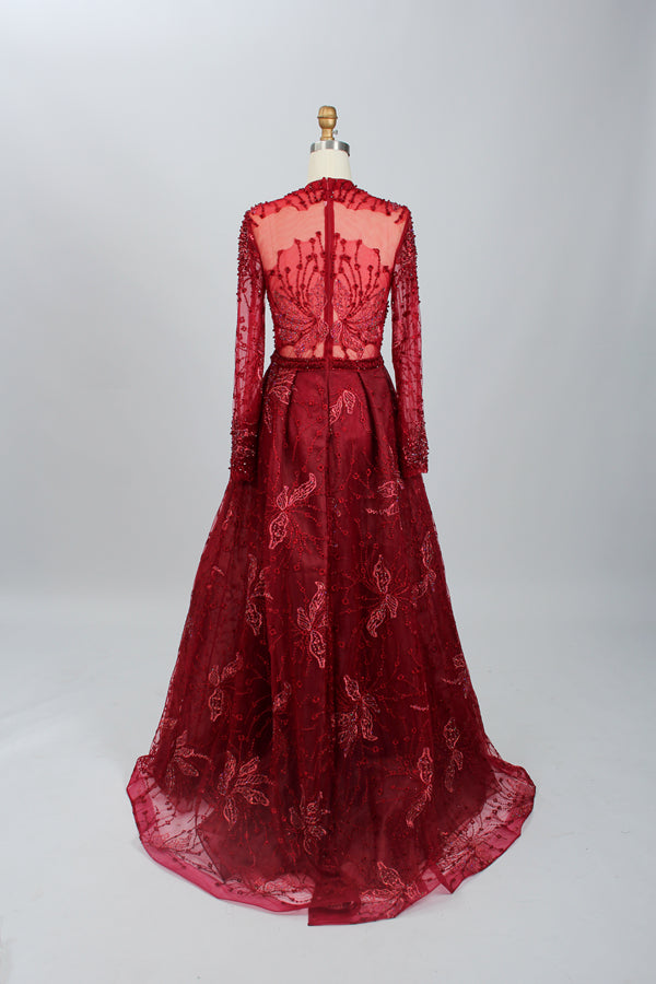 Wholesale Plus Size Hand-Embellished Beaded Evening Gowns for Mothers MK044