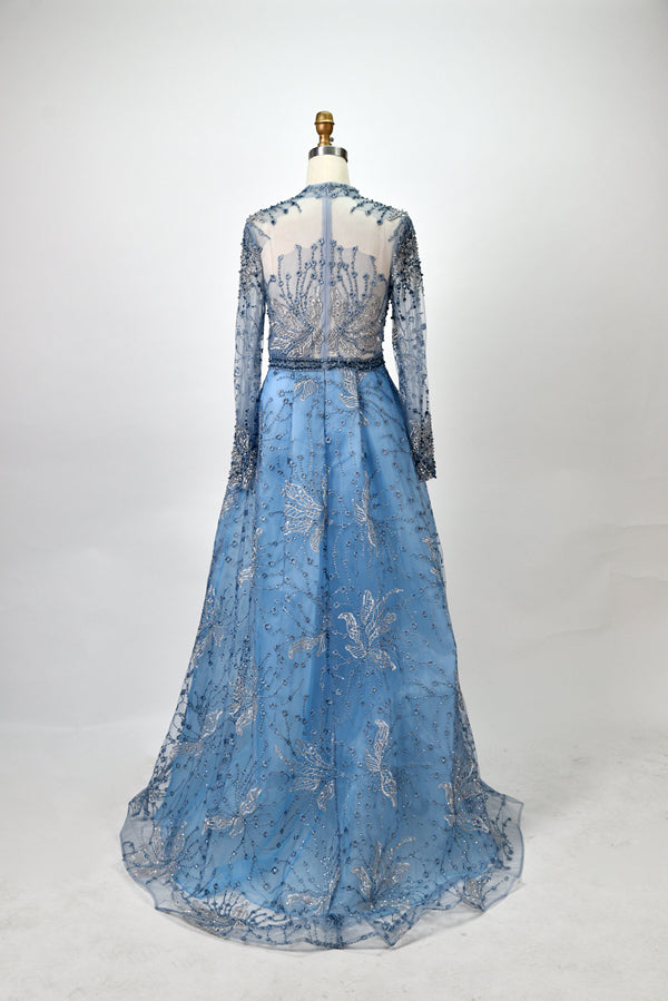 Wholesale Plus Size Hand-Embellished Beaded Evening Gowns for Mothers MK044
