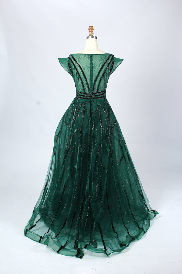 Wholesale Plus Size Hand-Embellished Beaded Evening Gowns for Mothers MK050