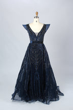Manufacturer Off-Shoulder Beaded Mesh Mother of the Bride Dress MK050