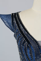 Manufacturer Off-Shoulder Beaded Mesh Mother of the Bride Dress MK050