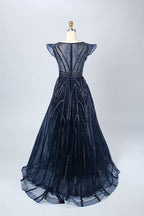 Manufacturer Off-Shoulder Beaded Mesh Mother of the Bride Dress MK050