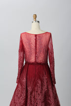 Supplier Sheer Neckline Beaded Embroidered Mother of the Bride Dress MK053