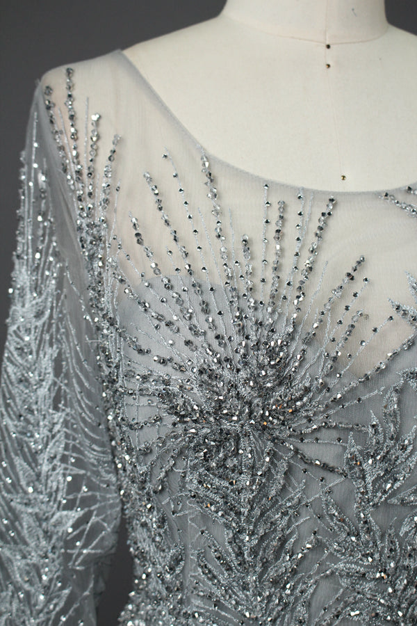 Timeless Elegance Wholesale Hand-Embellished Beaded Evening Gowns MK053