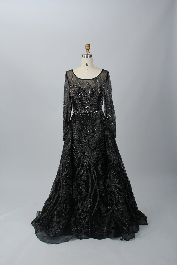 Timeless Elegance Wholesale Hand-Embellished Beaded Evening Gowns MK053