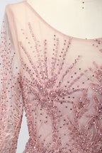 Supplier Sheer Neckline Beaded Embroidered Mother of the Bride Dress MK053