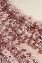 Manufacturer Boat Neck Beaded Mesh Mother of the Bride Dress MK054