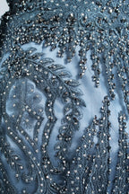 Manufacturer Boat Neck Beaded Mesh Mother of the Bride Dress MK054