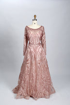 Manufacturer Boat Neck Beaded Mesh Mother of the Bride Dress MK054