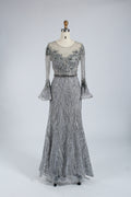 Supplier Beaded Trumpet Sleeve Mother of the Bride Dress MK056