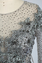 Supplier Beaded Trumpet Sleeve Mother of the Bride Dress MK056