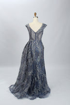 Manufacturer Beaded Embroidered Tulle Mother of the Bride Dress MK059