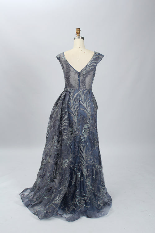 Manufacturer Beaded Embroidered Tulle Mother of the Bride Dress MK059
