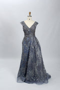 Manufacturer Beaded Embroidered Tulle Mother of the Bride Dress MK059