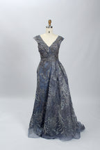 Manufacturer Beaded Embroidered Tulle Mother of the Bride Dress MK059