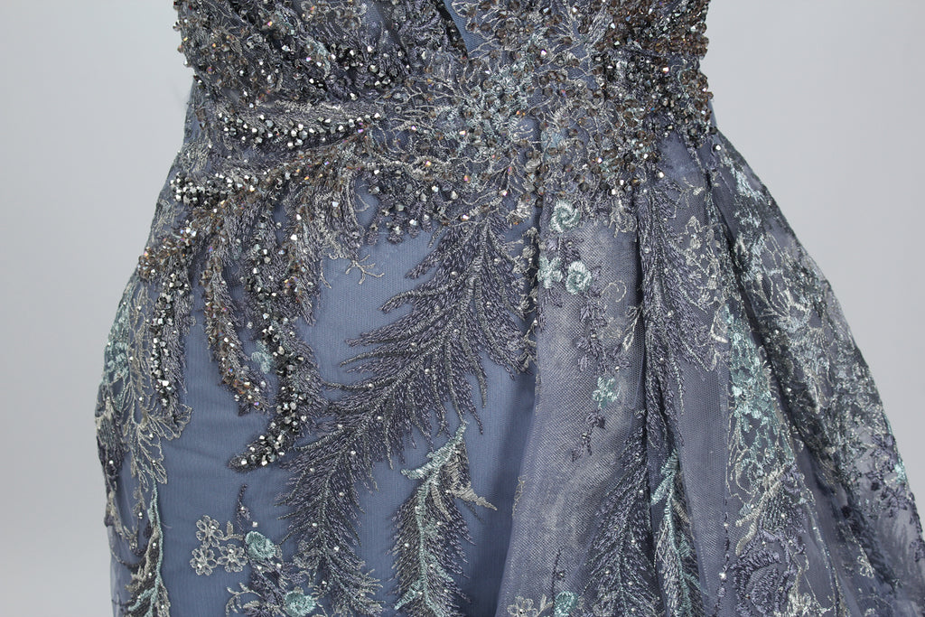Manufacturer Beaded Embroidered Tulle Mother of the Bride Dress MK059