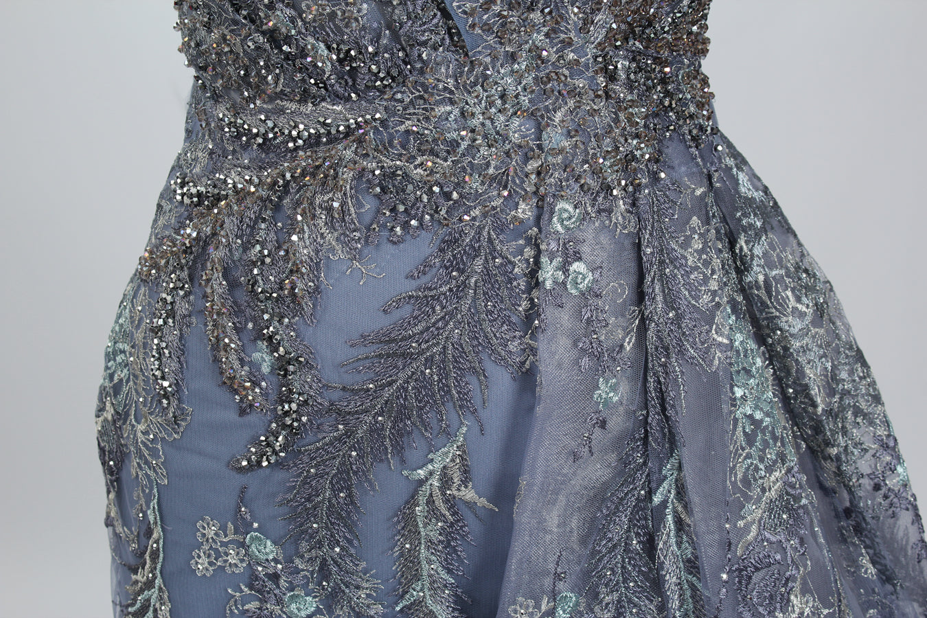 Manufacturer Beaded Embroidered Tulle Mother of the Bride Dress MK059