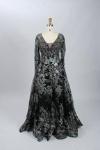 Supplier Plunging Floral Embroidered Mother of the Bride Dress MK060