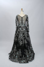 Supplier Plunging Floral Embroidered Mother of the Bride Dress MK060